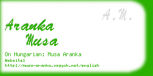 aranka musa business card